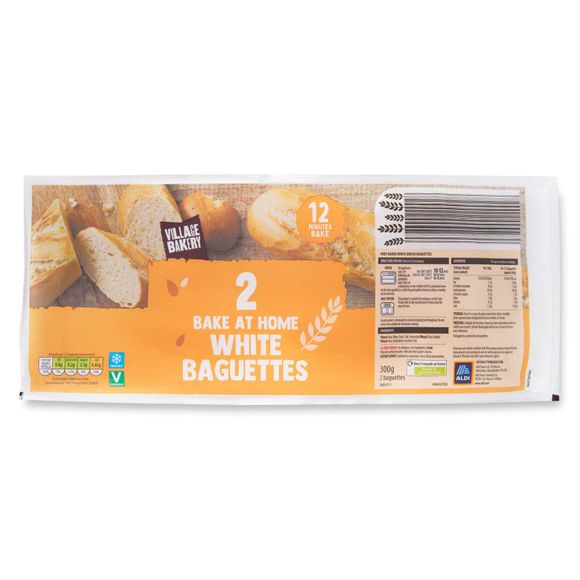 Village Bakery Bake At Home White Baguettes 300g/2 Pack